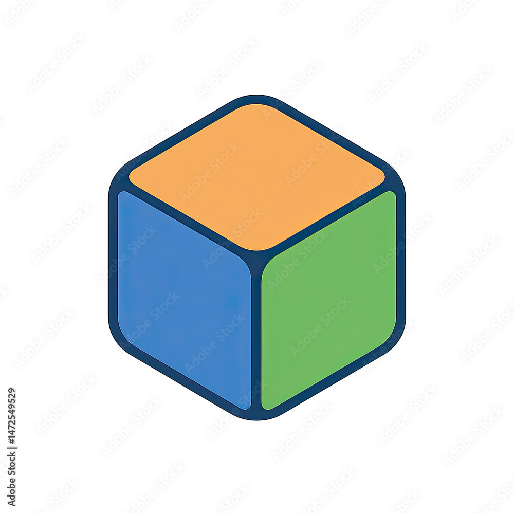 Poster three dimensional colorful cube abstract geometric design element for modern presentations and web d