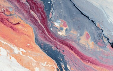 Fototapeta premium Abstract painting with flowing, blended colors.