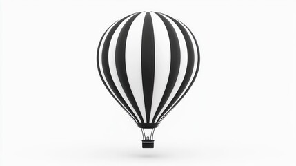 Obraz premium Striped Hot Air Balloon in Monochrome