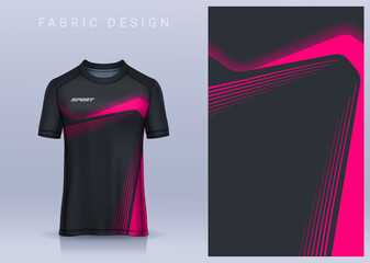 Fabric textile design for Sport t-shirt, Soccer jersey mockup for football club. uniform front view.	