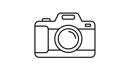 Camera Line Art Icon - Simple Photography Device Illustration