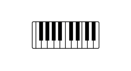 Fototapeta premium Piano Keys Keyboard Minimalist Black and White Outline