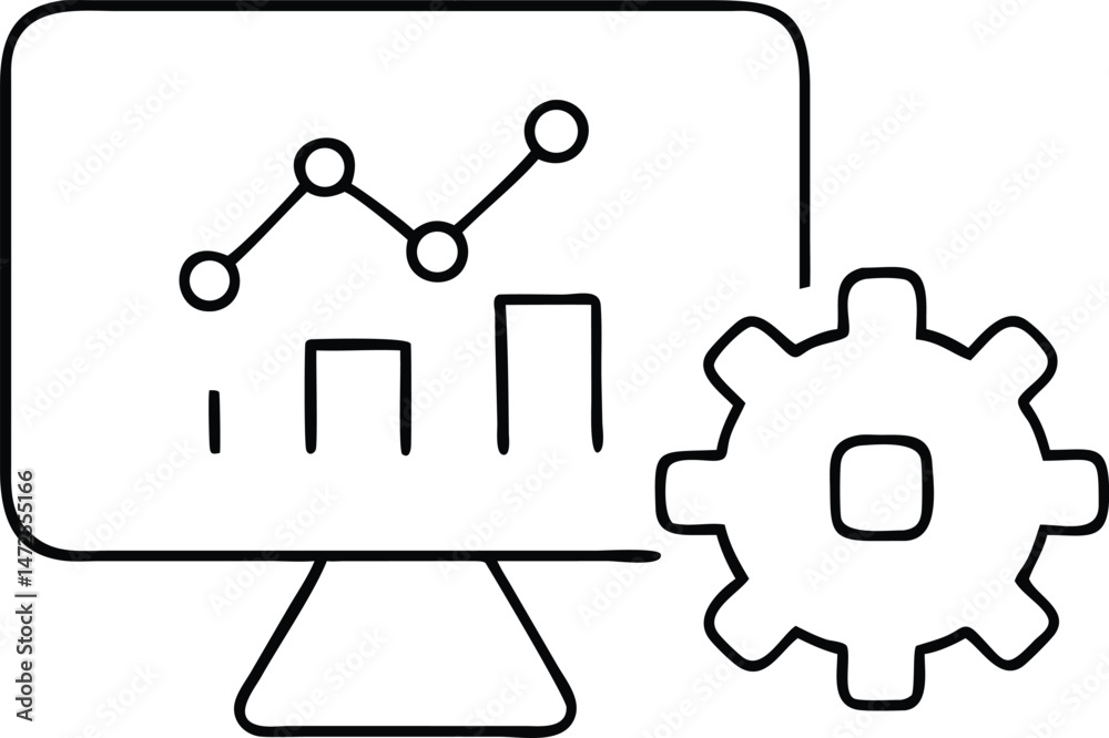 Aufkleber Abstract ai dashboard analytics icon with data and machine learning elements