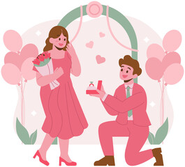 Marriage Proposal Illustration