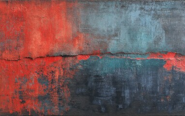 Obraz premium A textured abstract painting featuring vibrant colors.