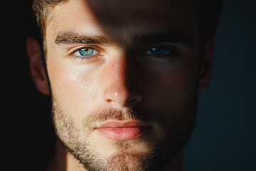 Obraz premium Man with light and shadow portrait