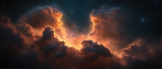 Obraz premium Orange galaxy space background