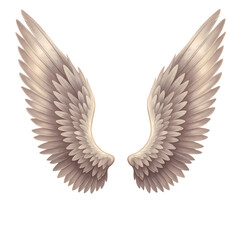 Obraz premium Angel Wings White Feather Wings Clipart isolated on transparent background