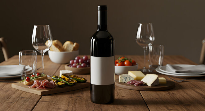 Elegant Wine Presentation with Appetizers