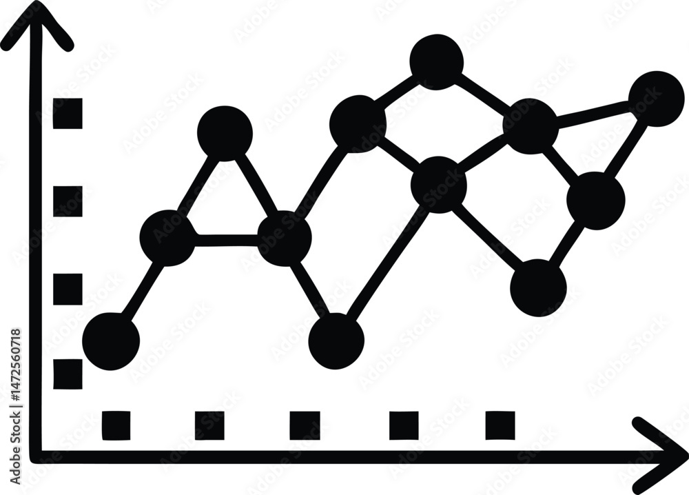 Poster ai machine learning prediction graph icon vector silhouette in transparent design