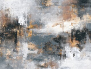 Abstract painting showcasing a blend of muted colors.