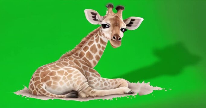  giraffe green scren animation