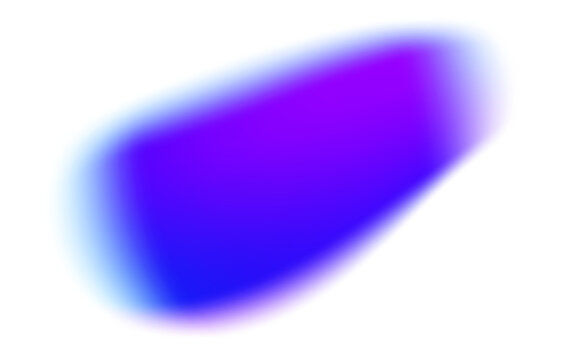 Blurred gradient purple shape. Fluid liquid mesh element with holographic effect. Soft aura gradation graphic. Bright iridescent organic bubble
