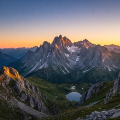 Fototapeta premium sunset in the mountains