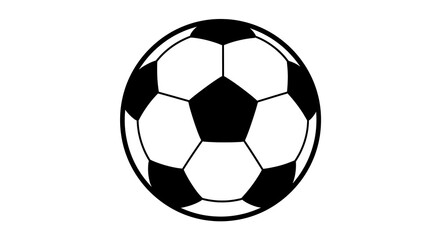 Fototapeta premium Soccer Ball Isolated on White Background Black and White Illustration