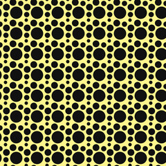 Elegant Black and Yellow Circle Pattern Design for Fashion Textile and Backgrounds