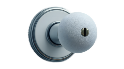 Elegant White Porcelain Door Knob with Silver Accents Interior Design Detail