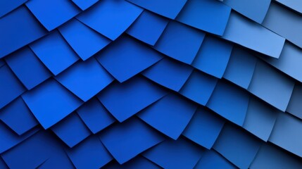 Fototapeta premium Blue overlapping square tile pattern