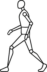 Black silhouette of a humanoid robot icon representing artificial intelligence and technology