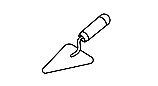 black trowel outline on white background clip art preview