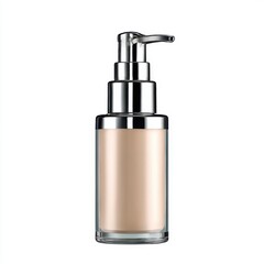 Obraz premium Foundation bottle isolated on white background for beauty and personal care product mockups, cosmetic advertising, skincare promotions.