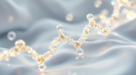 Photorealistic 3D render showcasing a ceramide complex molecule, ideal for scientific illustrations or skincare-related visuals.