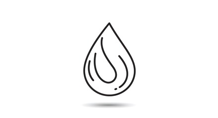 Fototapeta premium Isolated Drop Icon Minimalist Line Art on White