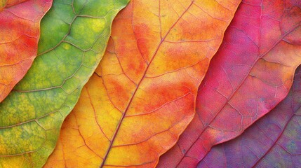 Obraz premium Vibrant Autumn Leaves in Vivid Colors on Nature's Canvas