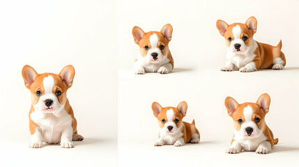 Adorable puppy collection, various poses