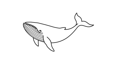 Obraz premium Whale Illustration Swimming in the Ocean Water Creature