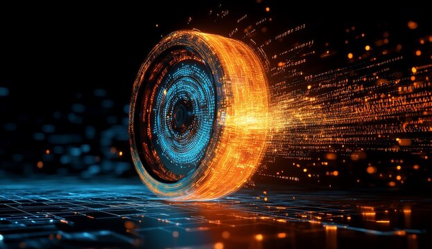 abstract technology background with binary code