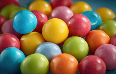 Fototapeta premium Colorful candy balls showing variety of flavors and colors