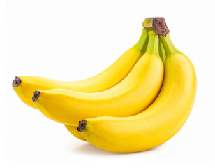 Bunch of fresh bananas isolated on white background