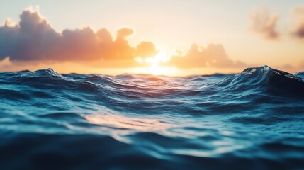 Obraz premium The ocean is calm and the sun is setting