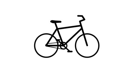 Obraz premium Simple Bicycle Outline on White Background