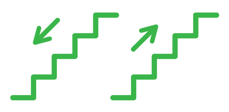  upstairs and downstairs icon in rounded corner. stairs,ladder sign symbol