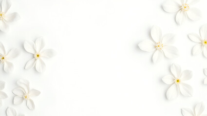 Fototapeta premium white flower frame