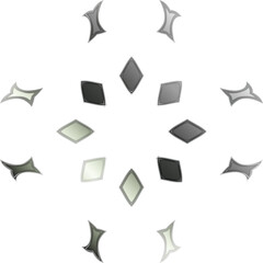 Metallic Silhouette Elements – Versatile Abstract Icons and Shapes with a Polished Chrome Finish