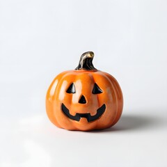 Charming Jack-O-Lantern Decoration on Bright White Background