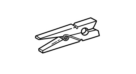Clothes Pin Illustration Isolated on White Background