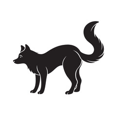 Border Collie Bowing Down To Play Silhouette
