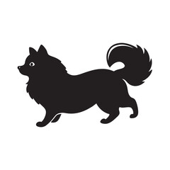 Pomeranian Pouncing With Excitement Silhouette