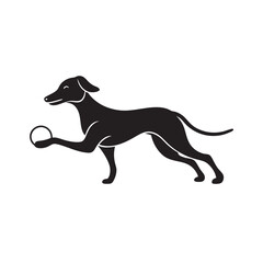 Weimaraner Running To Fetch With Speed Silhouette