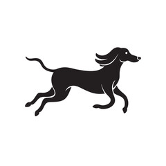 Irish Setter Running In Joyful Sprint Silhouette