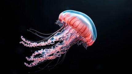 Stunning Pink Jellyfish Underwater Macro Photo