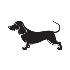 Basset Hound Running With Flying Ears Silhouette