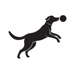 Labrador Catching Frisbee In Sky Silhouette