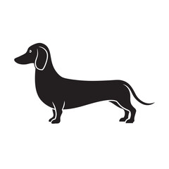 Dachshund In Side Profile Pose Silhouette