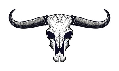 Southwestern Bull Skull Isolated Clipart