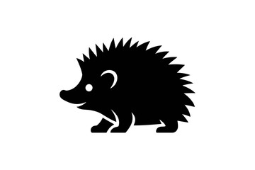 Cute hedgehog silhouette vector image illustration